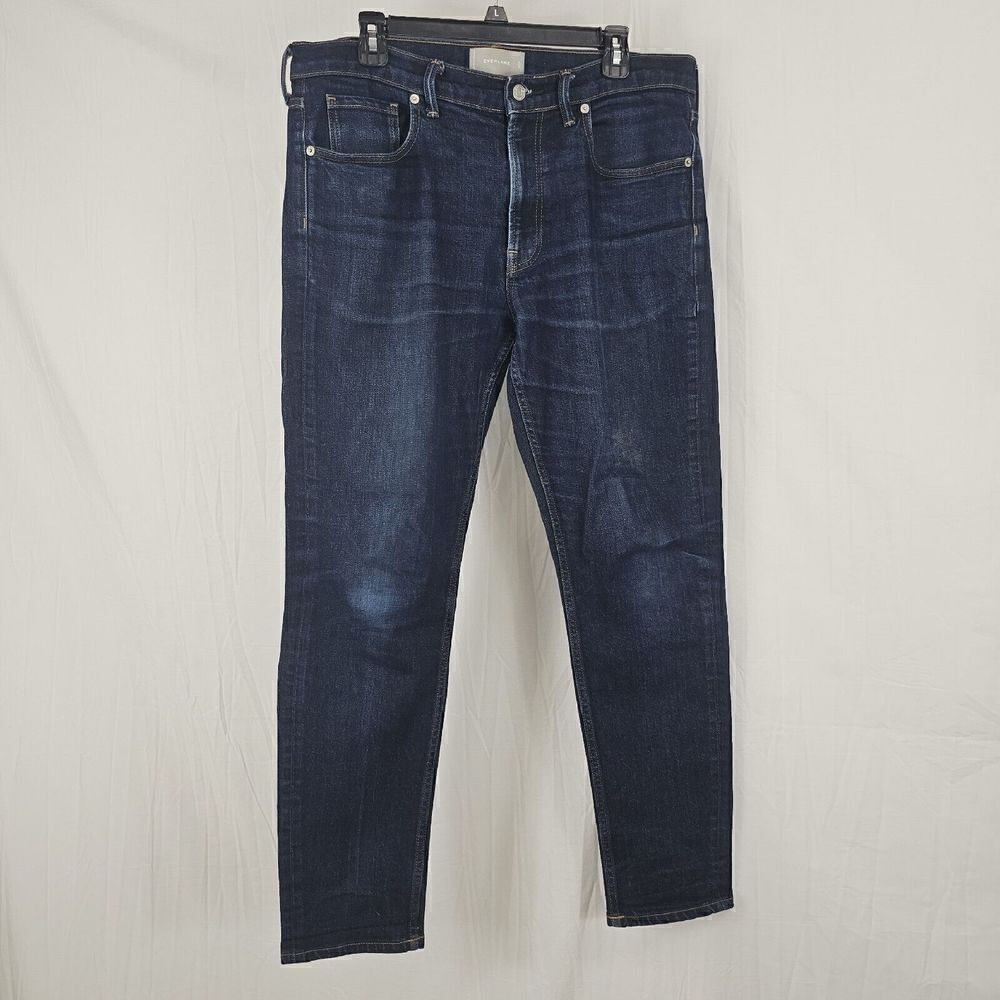 Everlane The Slim Jeans Men's 34X32 Blue 5-Pocket Dark Wash flaw